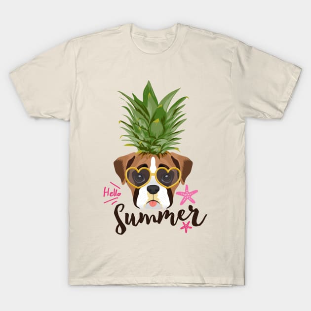 Pineapple Shirt & Gifts for Women, Kids, Boys, Teen Girls, Boxer Dogs T-Shirt by Happy Lime